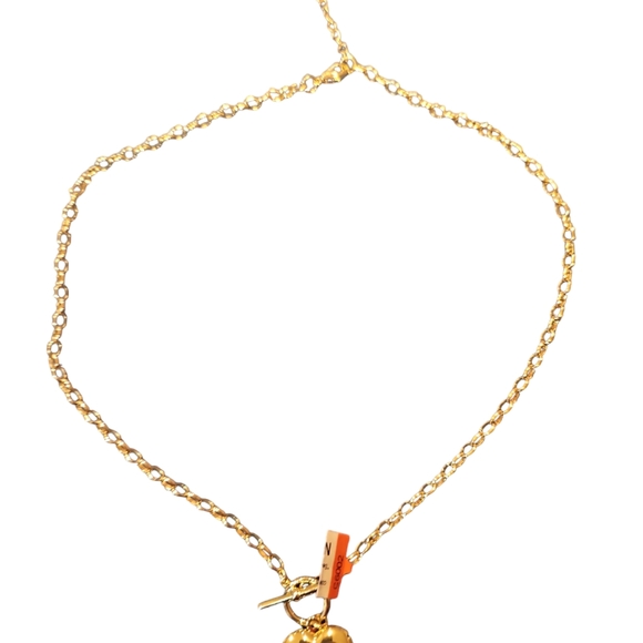 Mia Sarina Women Fine Silver Plated Heart Toggle Necklace Clasp Chain - Picture 4 of 9